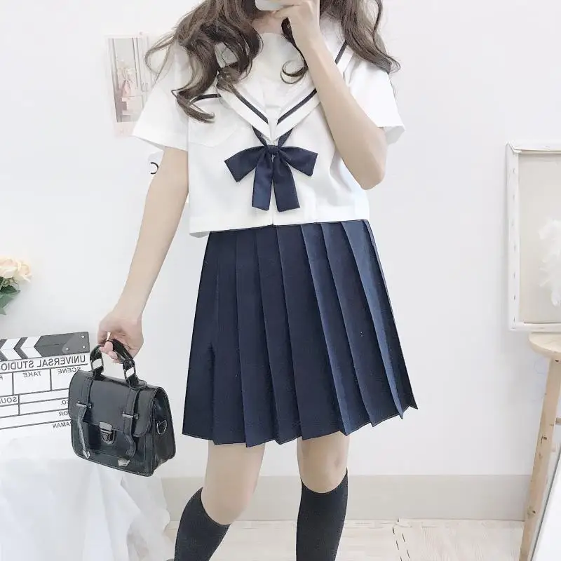 Kawaii школьная форма для японской средней школы для девочек японские корейские Топы + юбка + галстук школьная одежда Униформа Юнга