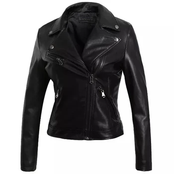 

Spring Women Black Slim Cool Lady PU Leather Jackets Sweet Female Zipper Tassel Outwear Coat