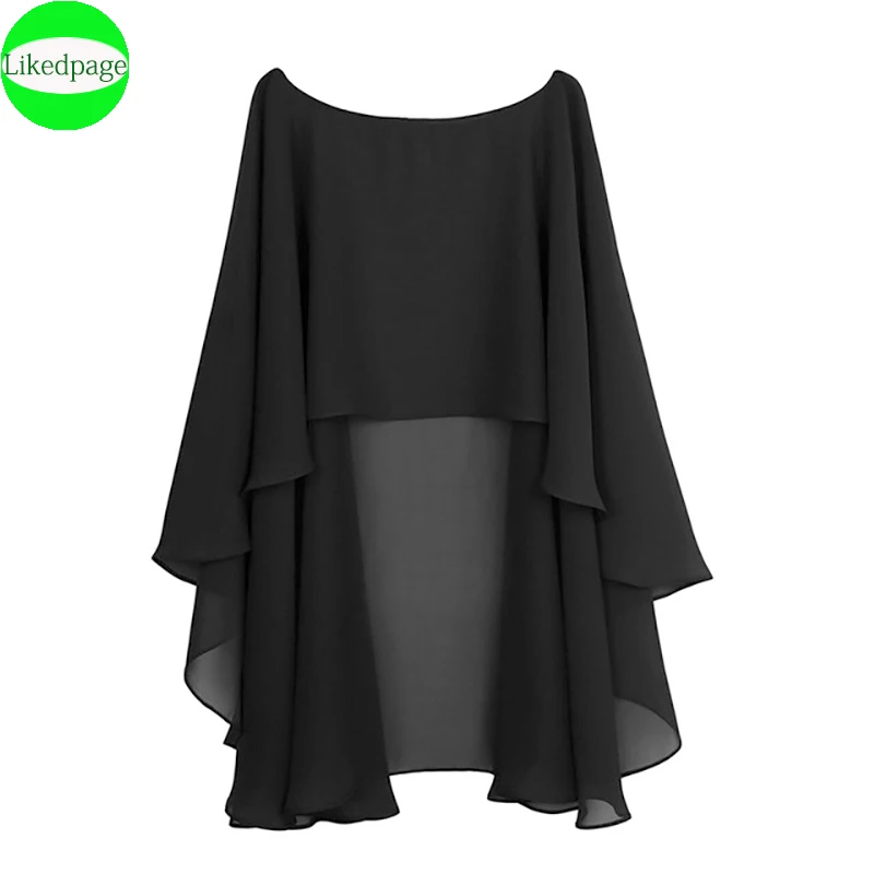 Chiffon Cape Bolero Women Femme Mariage Chalas Mujer Evening Wedding Bridal Jacket Wraps Accessories Peleryna Cloak Boda Shawl