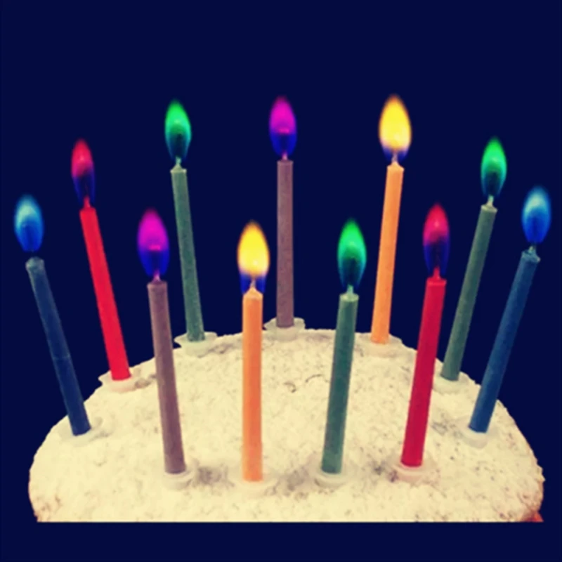 12 шт./компл. пламя Красочный день рождения свечи творческий уникальный день рождения свечи бытовой День рождения SuppliesHF