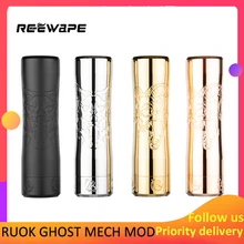 Reewape RUOK GHOST MECH MOD совместим с одной батареей 20700/21700/18650, подходит для vape Tank с резьбой 510 vs Ehpro холодная сталь