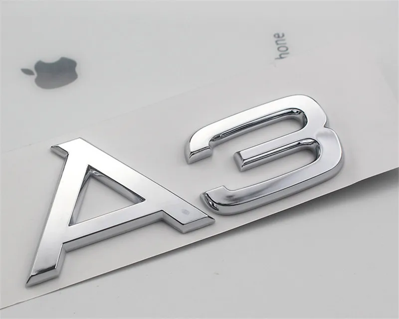 Наклеиваемого покрытия для автостайлинга из ABS Пластик серебро A3 A4 A5 A6 A7 A4L A6L A8L Q3 Q5 Q7 Эмблема для багажника знак боковой Логотипы автомобилей наклейки для тела