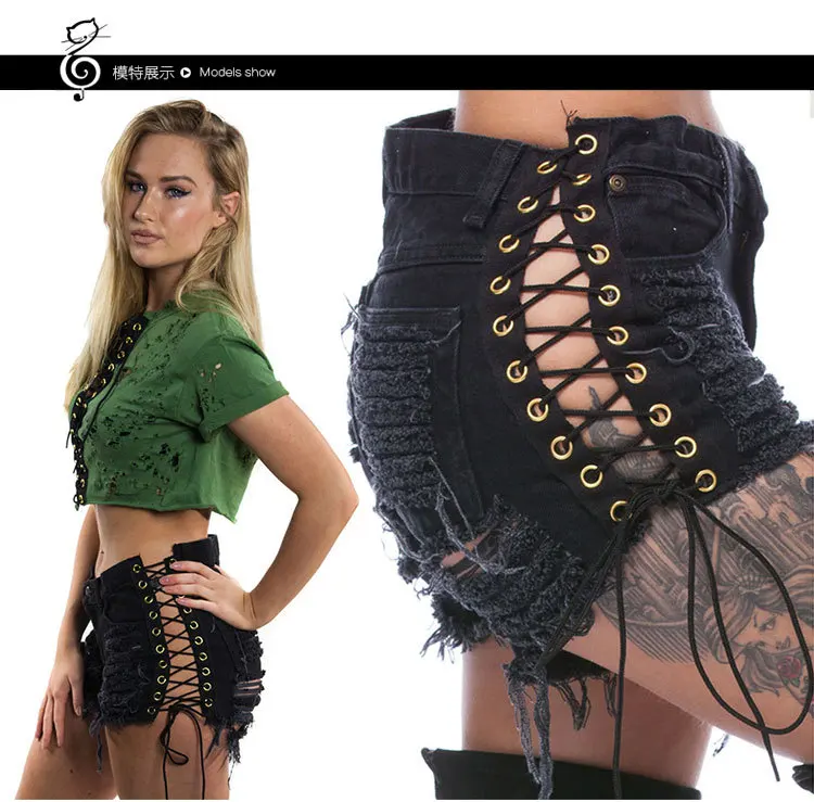 0703, AliExpress, Лето, крутые трендовые ковбойские обтягивающие штаны со средней талией и дырками, широкие штаны с кисточками