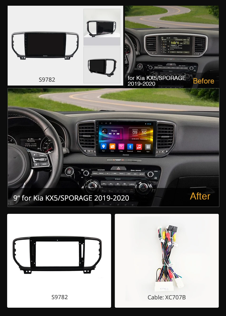 360 ° камера 4G LTE Android 9,0 4G+ 64G SPDIF DSP CarPlay автомобильный мультимедийный плеер для Kia Sportage KX5 gps навигационное радио