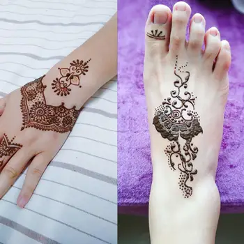 

Easy Henna Tattoo Ink with Stencils Set Flash Sheets Tattoo Glitter Body Art tool Temporary template Stencils Template Tatt U1S0