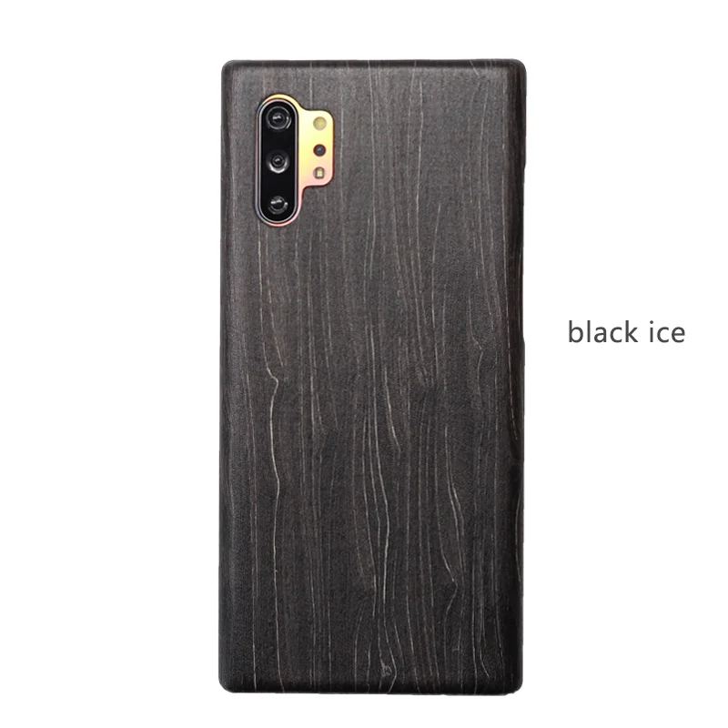 Black ice Чехол для samsung Note 10 Plus, роскошный тонкий жесткий защитный чехол из натурального дерева для телефона samsung Note 10, задняя крышка - Цвет: Black ice