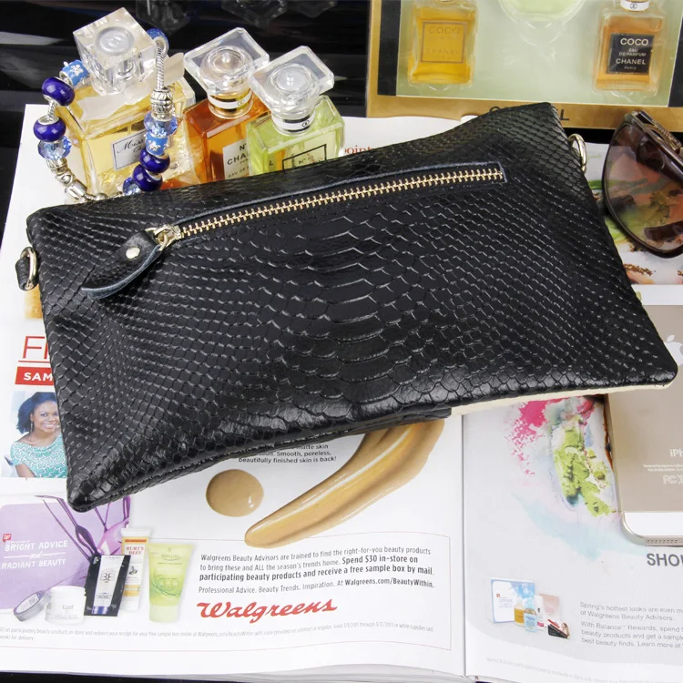 

2016 New Style WOMEN'S Leather Purse Simple Multi-functional Crocodile Pattern Black And White WOMEN'S Bag Clutch Shoulder Bag