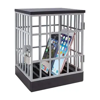 

Cell Block Cell Phone Jail with Lock and Key, Holds Up to 6 Devices or Smart Phones Classroom Home Safe Smartphone Stand Holders