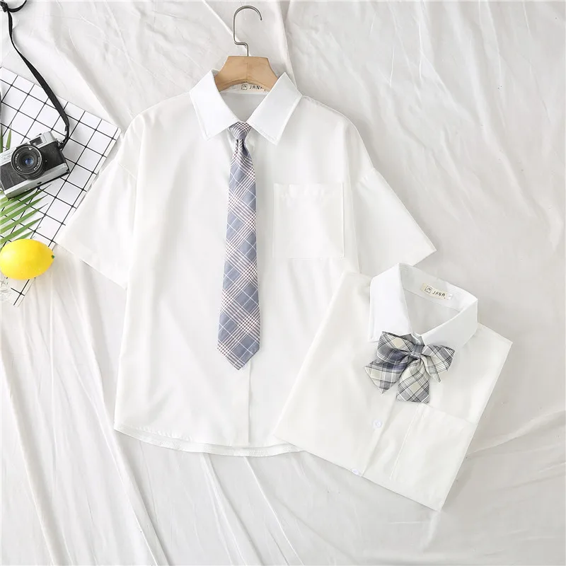 

Japanese School Uniforms JK Long Sleeve Shirts Sailor Costumes JK Uniform Tops White Polo Short Sleeve Blouses Clothes for Women