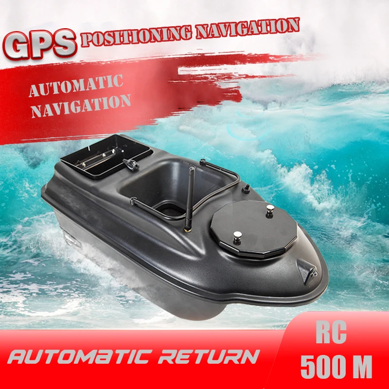 Barco de cebo con GPS y Control remoto, embarcación con 6 funciones grandes, buscador de pesca, 3KG, 500M, luz nocturna, señuelo de pesca, juguete inteligente de retorno de una tecla