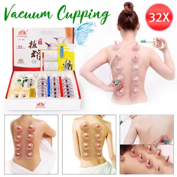 

Chinese Vacuum Cupping Kit 32 Cans Cups Pull Out Vacuum Apparatus Suction Therapy Muscle Strain Relax Body Massager Suction Cups