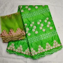 В африканском стиле на высоком каблуке в африканском стиле фут кружевная ткань, зеленые хлопковые парча в Гвинейском стиле высокого качества кружевная ткань 5+ 2yards-BYE30