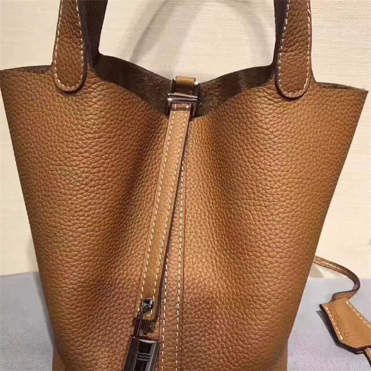 Leather Lady Cabbage Basket with Large Capacity