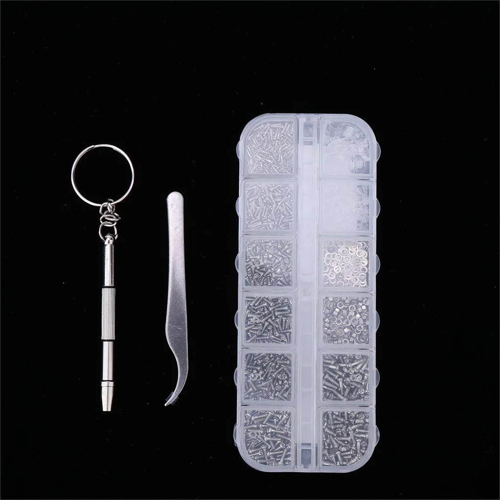 

Set of 1100pcs Screws Washers Glasses Repair Tool Screwdriver Stainless Steel, Portable and Cost-effective