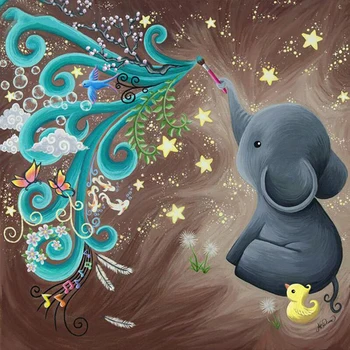 

Daimond Painting 5D Full Square/ Round Cartoon Elephant Diamond Rhinestone Embroidery sale Mosaic Cross Stitch Decor