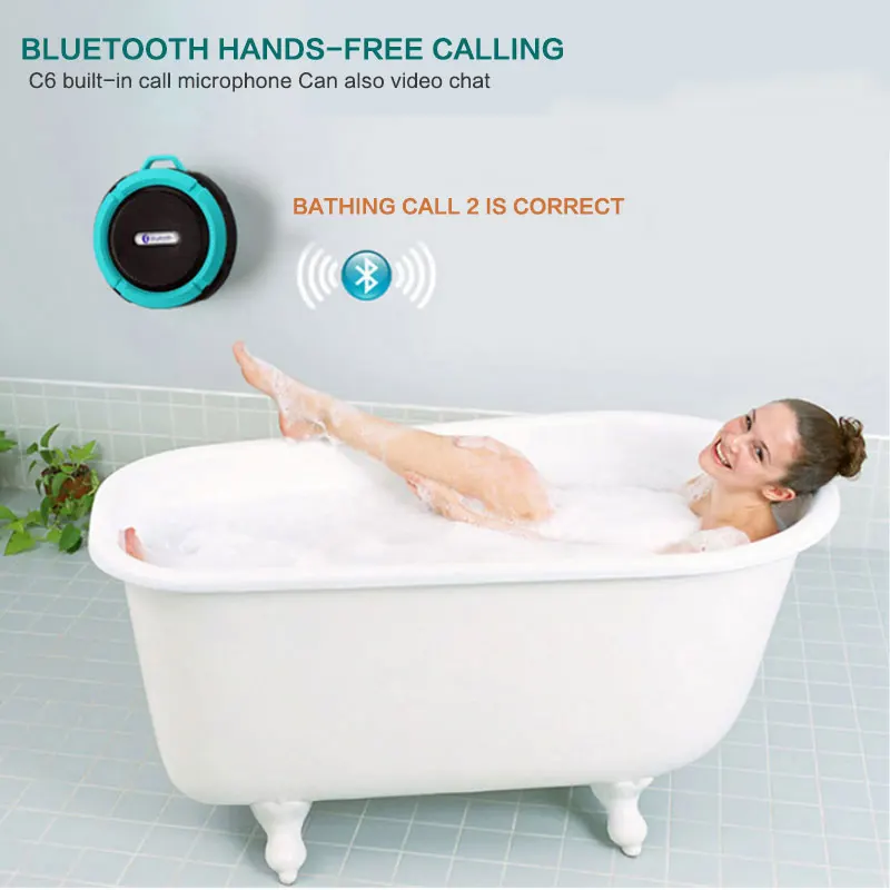 Портативный мини беспроводной Bluetooth динамик C6 открытый Bluetooth динамик водонепроницаемый автомобильный сабвуфер для телефона ПК ноутбука TF