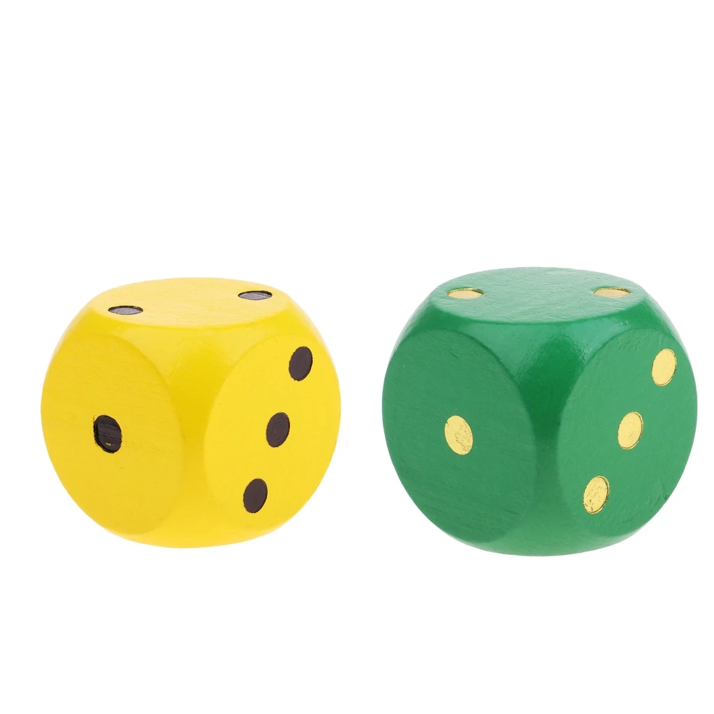 2x деревянные D6 игральные кости 5 см игровые Плашки для D& D ролевых игр TRPG аксессуары