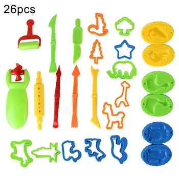 

26Pcs/Set Children DIY Clay Animal Molds Rolling Pin Dough Play Tools Cutters New