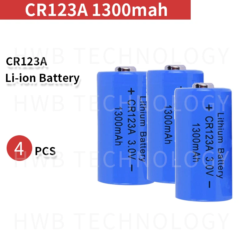 4 шт 3 в CR123A CR 123A литиевая батарея 1300mah CR123 CR17335 CR17345 16340 LiMnO2 сухая Первичная для