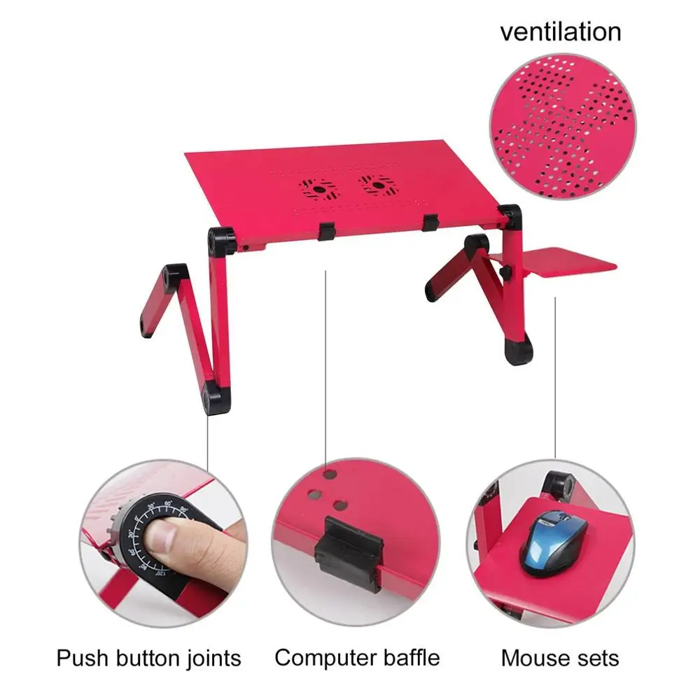 Супер легкий алюминиевый сплав складной стол для ноутбука компьютерный стол портативный регулируемый стол для ноутбука для дивана-кровати