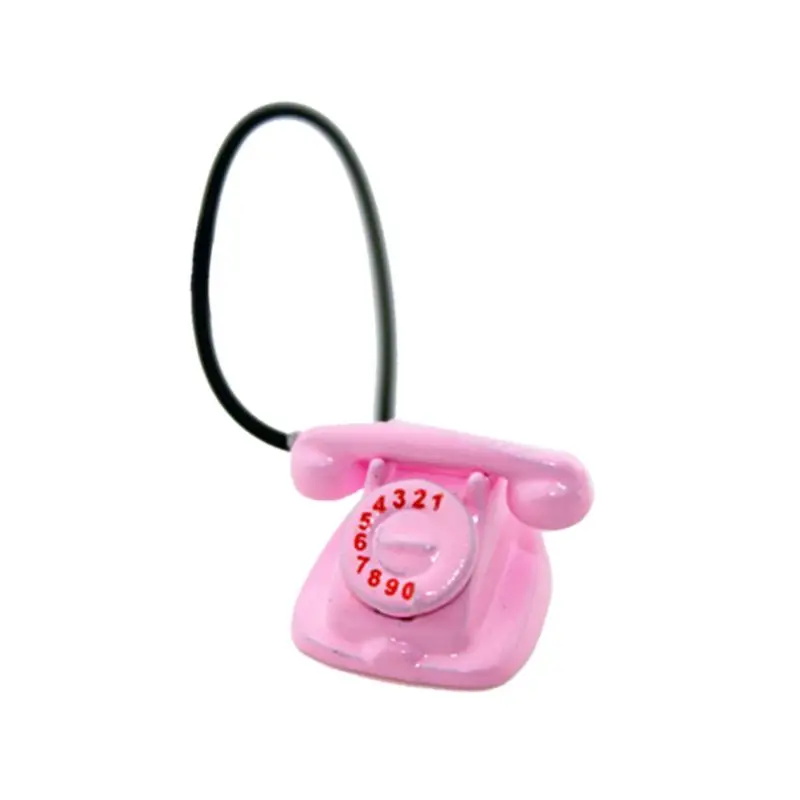 

Mini Retro Desk Phone Model Telephone With Rotary Dial 1:6 1:12 Miniature Doll House Accessories Decor DIY R2JF