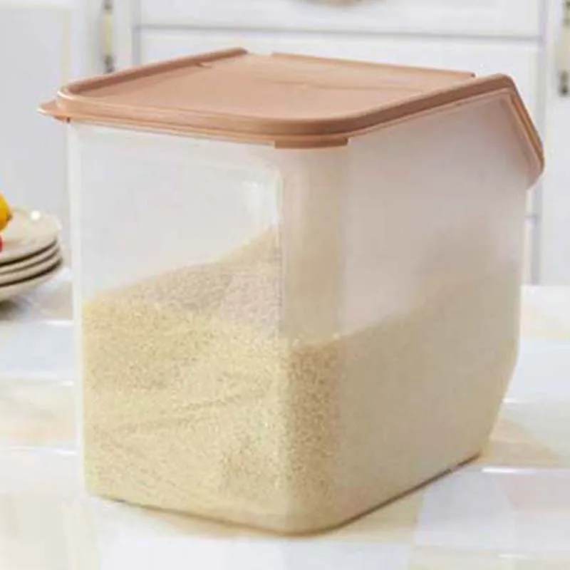 Кухонный ящик для хранения риса и фруктов, ведро для хранения зерновых, сухое хранение одежды, контейнер для специй, раздвижная крышка с мерной чашкой