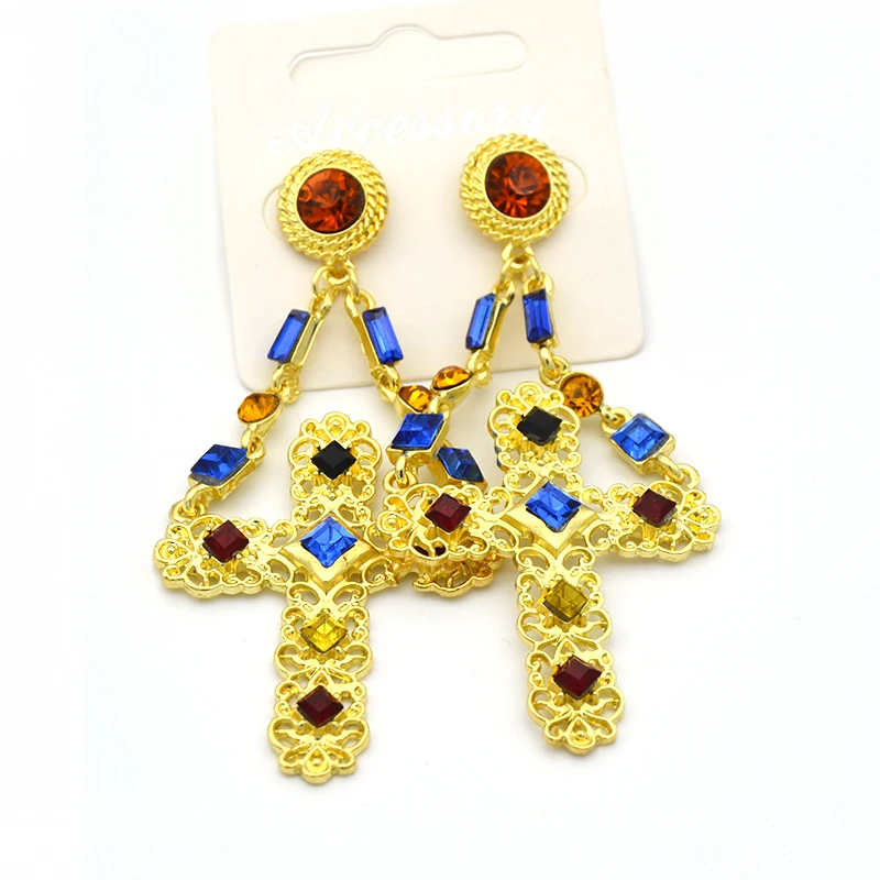 Серьги в стиле барокко для женщин большие висячие серьги с двойной цепочкой