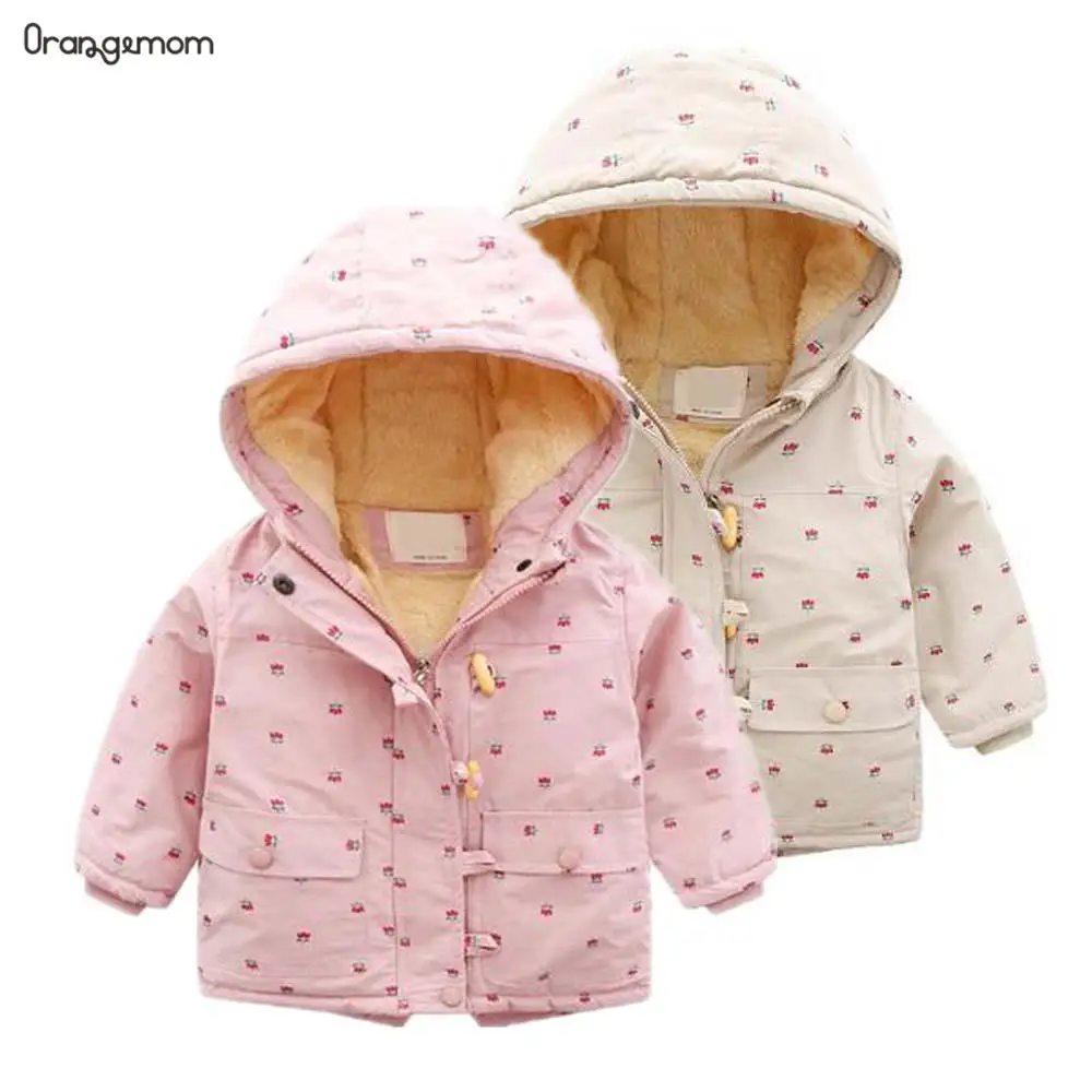 2021 Toddler Winter Coat Children Zipper Clothing Baby Girls Long