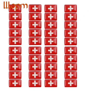 

40pcs excellent Car Interior decoration sticker Car Steering wheel sticker for Swiss flag badge Emblem Car styling Accessories