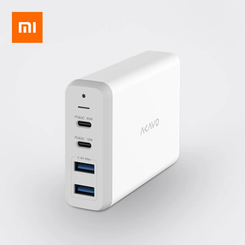 Оригинальное многопортовое зарядное устройство Xiaomi AKAVO F1 75 Вт, супер мощность, C портом, поддержка нескольких протоколов, Совместимость с ноутбуками