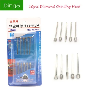 

10pcs/Set Dremel Accesories Diamond Grind Needle Head Cutter Metal Carve Precision Rotary Burr Polishing Engraving Tools Burrs