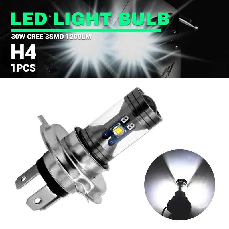 Racbox H4 H6 P15D BA20D мини светодиодная фара для мотоцикла 1200LM Hi/Low Beam 6000K белый супер