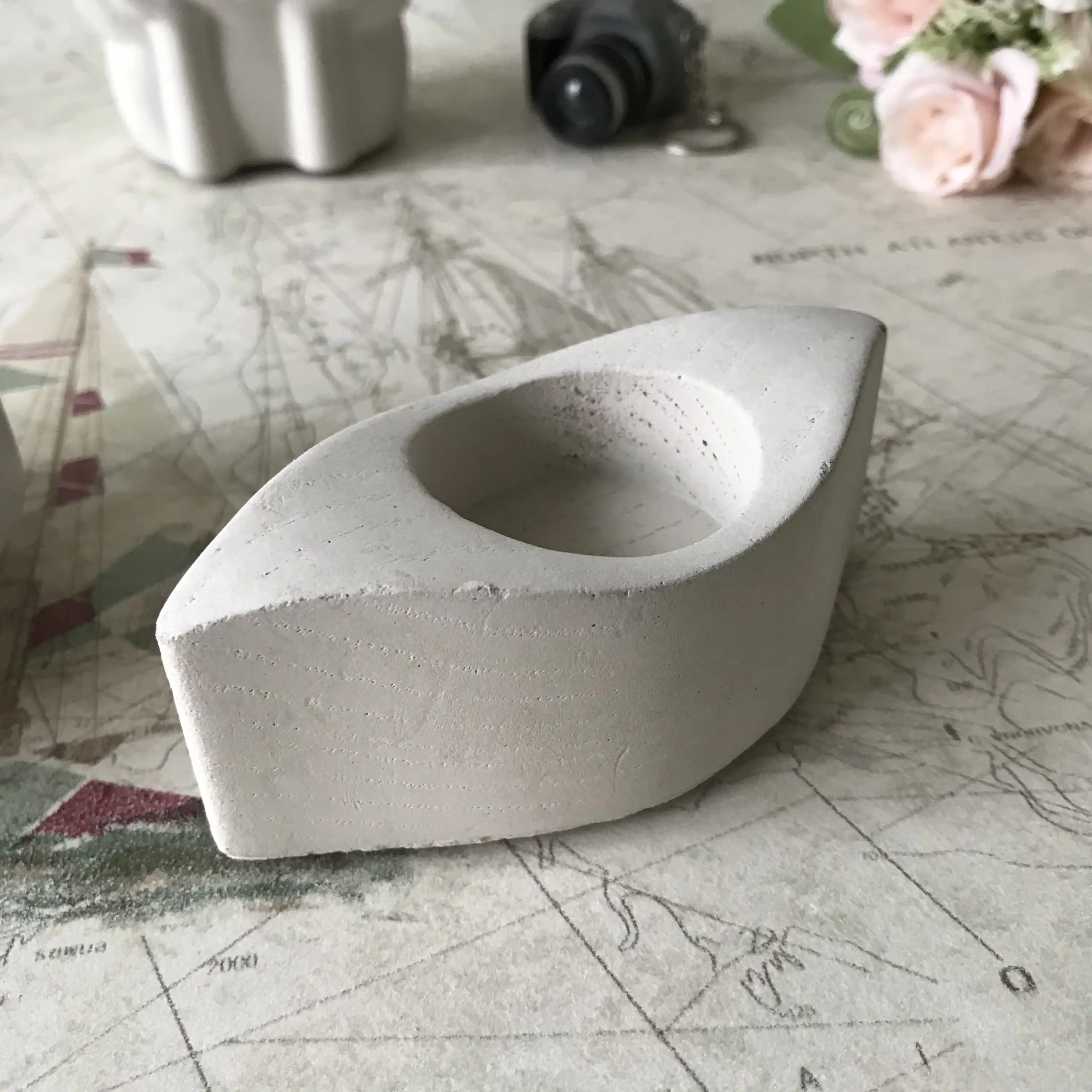 クリエイティブセメント燭台型手作り粘土樹脂トレイクラフトコンクリートシリコーンキャンドルホルダー金型 Clay Molds Aliexpress