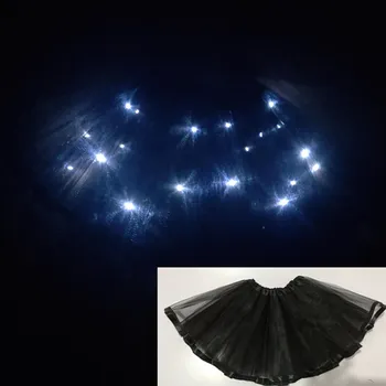 

2020 new year Light LED Girl Kids Clothes Tutu Skirt Princess Party Tutus Tulle Pettiskirt Child Ballet Dance Christmas black