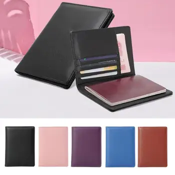

Unisex Travel Wallet Business Passport Holder Space Saving Protector Blocking Document PU Leather Gift ID Card Multiple Slots