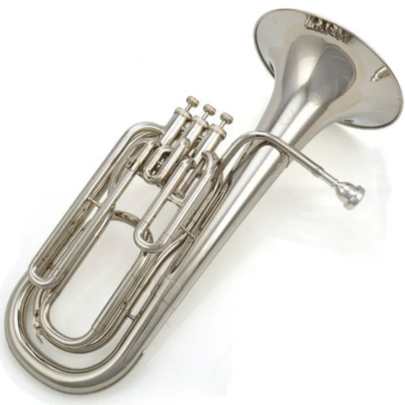 Silver plated Высококачественный абсолютно Eb Alto Horn 3 поршневой розовый латунный звонок с Чехол - Цвет: Silver plated