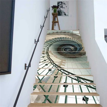

PVC wallpaper Spiral staircase simple 13 pieces of DIY stair stickers, step stickers wall stickers