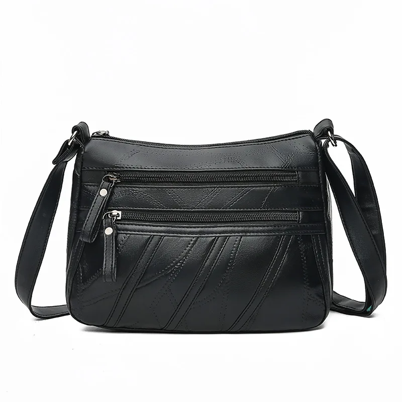 Yogodlns черная модная женская сумка-мессенджер моющаяся сумка через плечо из искусственной кожи Повседневная квадратная сумка женские сумки через плечо - Цвет: Black