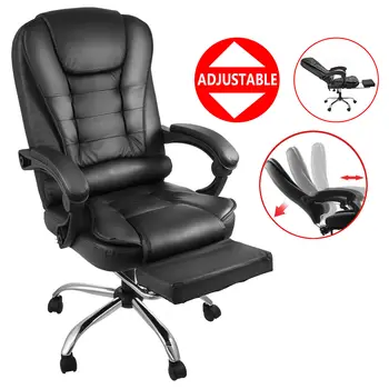 

Office Chair Desk Task Computer Chair Removable High Back Leather Executive W/ Footrest