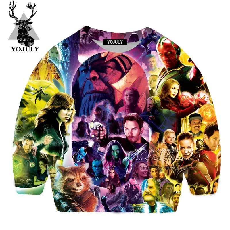 YOJULY The Avengers Harajuku 3D gedruck/Детский свитер модная детская одежда с круглым вырезом для мальчиков и девочек-подростков Kawaii SW116 - Цвет: 3