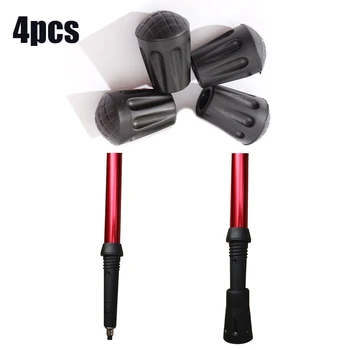 

4 Pcs Walking Stick Cane Crutch Pad Rubber Heavy Duty Metal Ferrules End Bottom