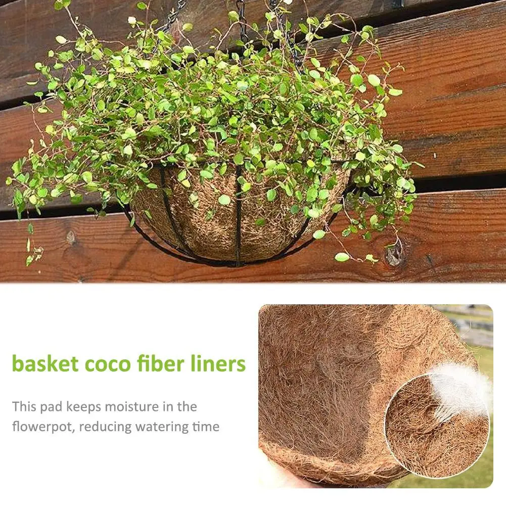 Round Coconut Liner Coco Fiber Replacement Liner Plants Basket Liner For Hanging Basket Home Garden Balcony