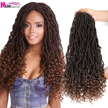

20inch Goddess Nu Locs Crochet Hair Pre Looped Soft Boho Faux Loc Synthetic Braids Hair Extensions Wholesale Hair Expo City