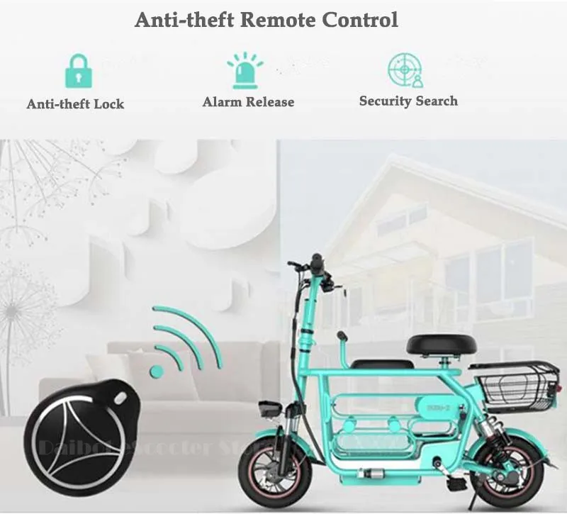 Daibot Folding Electric Bike 400W 48V Electric Bicycle Max Range 85KM Seat WhiteBlue 2wheeled Electric Scooter For Adults Kids  (5)