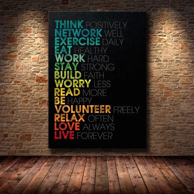 Motivation Words Paintings Printed on Canvas 4