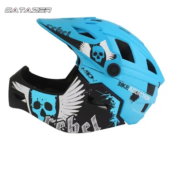 

Mountain Bicycle Helmet Man Full Covered MTB Down Hill Full Face Helmet Inte-Molded TRAIL BMX Cycling Helmet Ultralight for Kids
