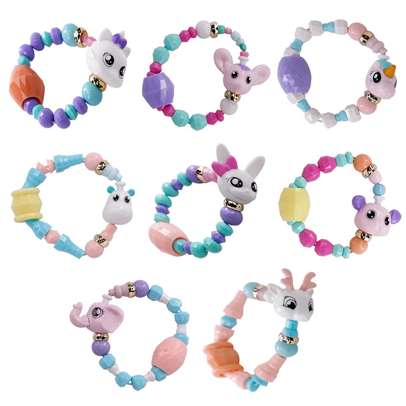 

Lian ai Elves Bracelets Flexible-Shaped Animal Combination Beaded Bracelet Necklace GIRL'S DIY Hand-made 3-Year-Old Educational