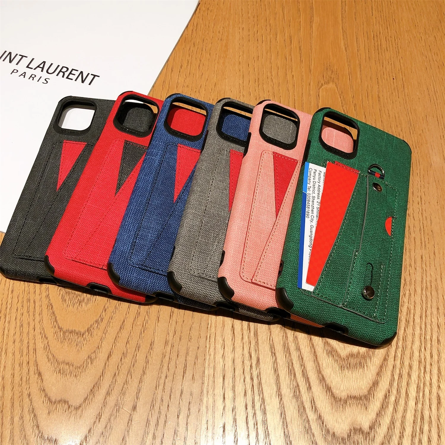 

Multi-function Card Stand Phone Case For iphone 6 6s 7 8 8Plus X XR XsMAX 10 11Pro 11 11ProMAX Luxury High-quality Cloth Pattern