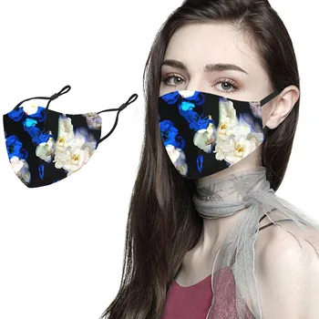 

Women Printed Mask Anti PM2.5 Dust Mouth Mask Outdoor Washable Reuse Breath Face Mask Protection Floral Printing Mouth Mask