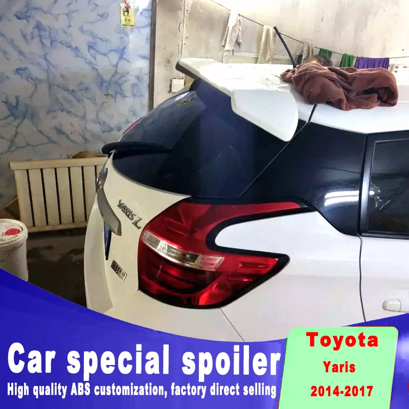 Спойлер для toyota Yaris спойлер из АБС пластика багажника губ крыла заднего окна 2014 2017